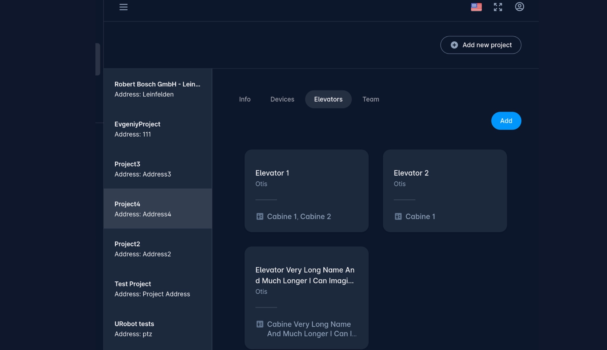 Karelics Cloud, robot fleet management app UI.