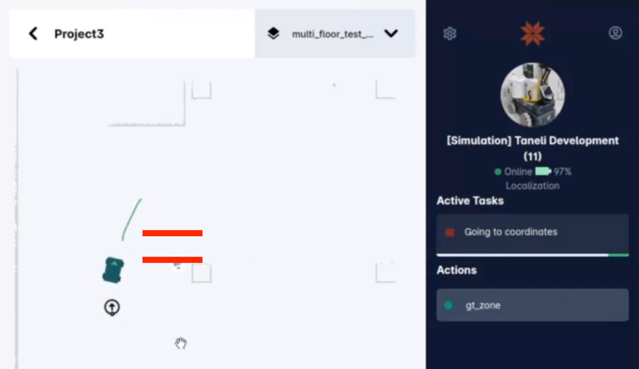 Karelics Cloud, robot fleet management app UI.