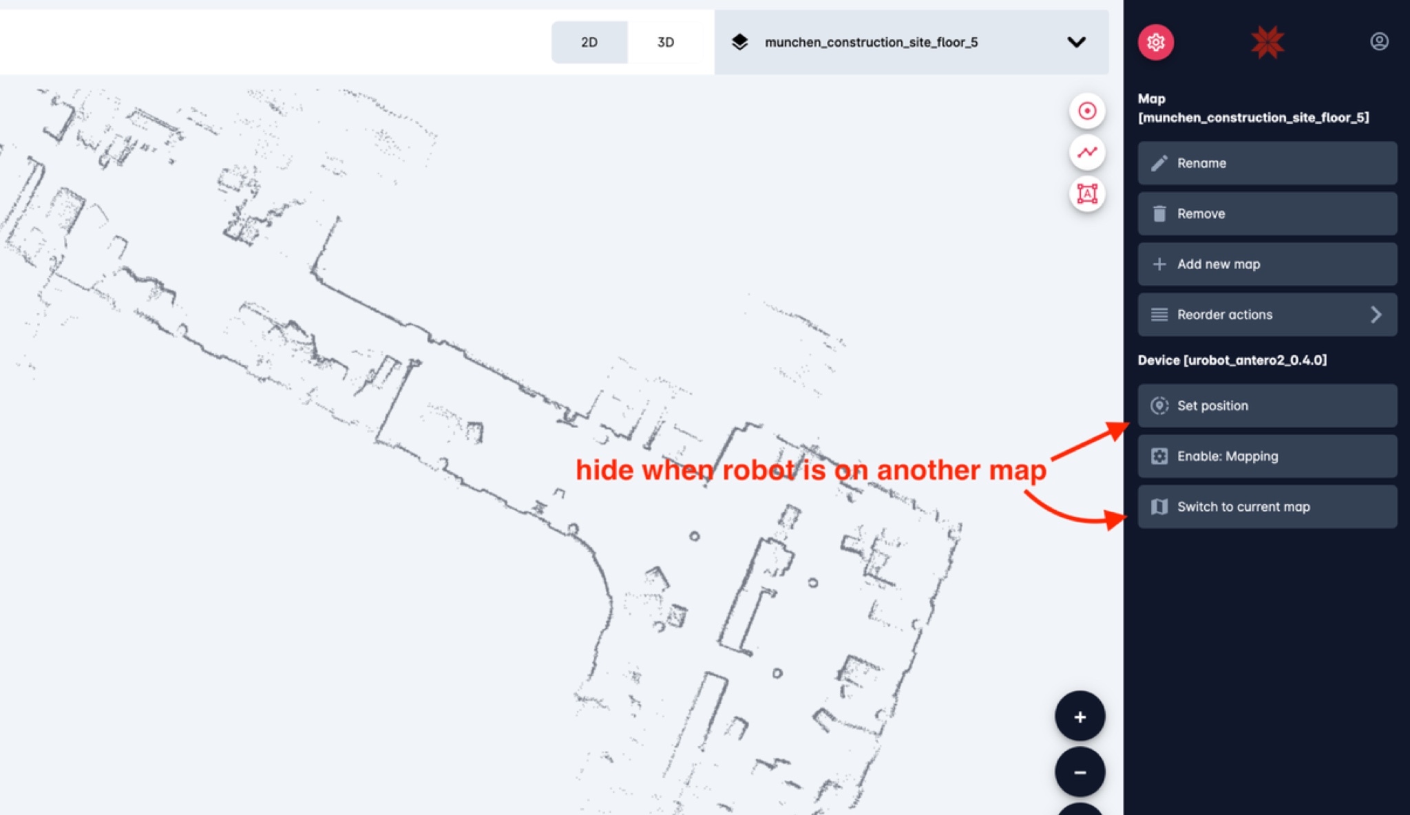 Karelics Cloud, robot fleet management app UI.