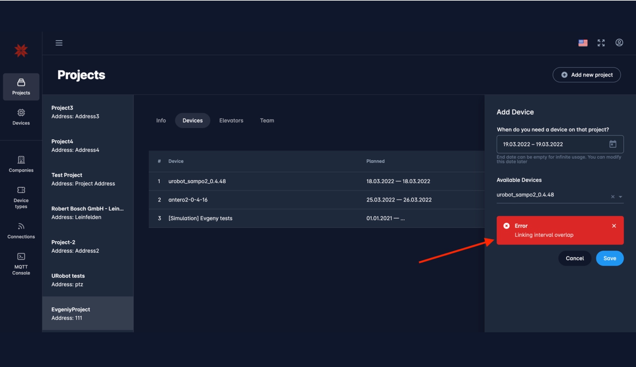 Karelics Cloud, robot fleet management app UI.