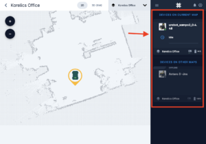 Karelics Cloud, robot fleet management app UI.