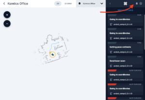 Karelics Cloud, robot fleet management app UI.