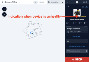 Karelics Cloud, robot fleet management app UI.