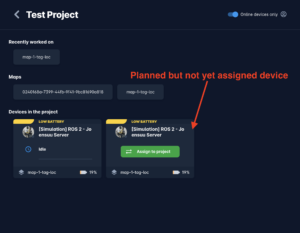 Karelics Cloud, robot fleet management app UI.