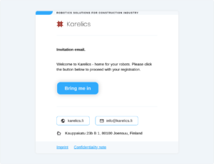 Karelics Cloud, robot fleet management app UI.