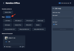 Karelics Cloud, robot fleet management app UI.