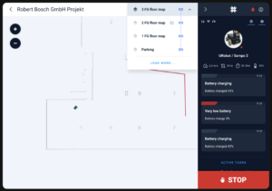 Karelics Cloud, robot fleet management app UI.