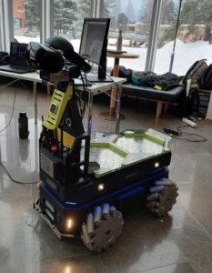 The SAMPO2 robot wearing a VR headset