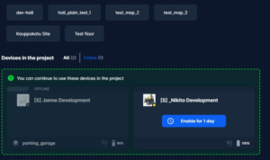 Karelics Cloud, robot fleet management app UI.