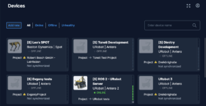 Karelics Cloud, robot fleet management app UI.