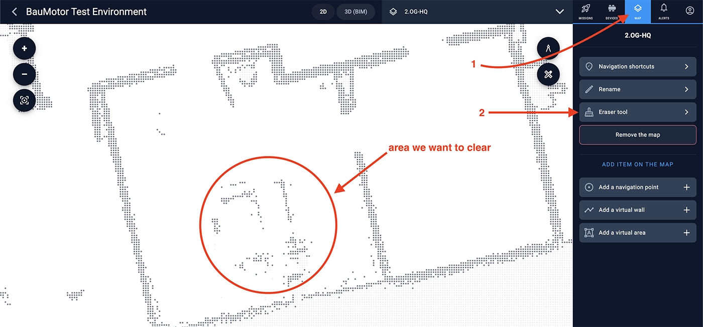 Usability improvements Eraser for maps